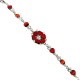 Burgundy Rhinestone Poppy Fashion Flower Bracelet