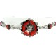 Burgundy Rhinestone Poppy Fashion Flower Bracelet