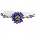Purple Rhinestone Chrysanthemum Fashion Flower Bracelet