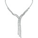 Fashion Party Prom Bridal Costume Jewellery, Wedding Git, Clear Diamante Cascade Charming Tassel Dress Necklace
