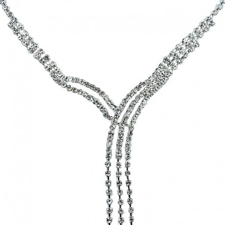 Fashion Party Prom Bridal Costume Jewellery, Wedding Git, Clear Diamante Cascade Charming Tassel Dress Necklace