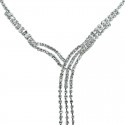 Clear Diamante Cascade Charming Tassel Dress Necklace