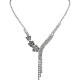 Fashion Bridal Costume Jewellery Gift, Clear Diamante Daisy Tassel Dress Necklace