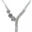 Clear Diamante Daisy Tassel Dress Necklace