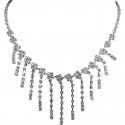 Clear Diamante Waterfall Cascade Dress Necklace