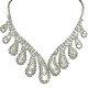 Bold Costume Jewellery, Wedding Gift, Clear Diamante Beauty Teardrop Wave Bib Statement Dress Necklace