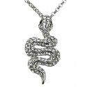 Clear Diamante Serpent Cool Snake Pendant
