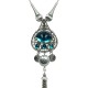 Fashion Women's Gift, Chic Costume Jewellery, Aqua Blue Luck Teardrop Tassel Drop Long Necklace