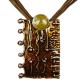 Chic Costume Jewellery, Fashion Young Women Girls Gift, Brown Enamel Rectangle Pendant Cord Necklace