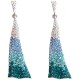 Dressy Costume Jewellery, Fashion Young Women Gift, Blue Diamante Dance Triangle Drop Earrings