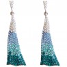 Dressy Costume Jewellery, Fashion Young Women Gift, Blue Diamante Dance Triangle Drop Earrings