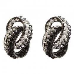 Fashion Women Costume Jewellery Gift, Clear Diamante Omega Teardrop Earrings