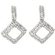 Cool Fashion Dressy Costume Jewellery, Women Gift, Clear Diamante Rectangle Rhombus Drop Earrings
