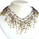 Handmade Bead Costume Jewellery, Fashion Handcrafted Women Gift, Illusion Brown Bead Floating Choker Cascade Necklace