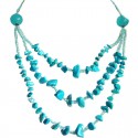 Blue Howlite Natural Stone Multi Layer Necklace