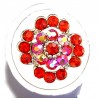 Bold Statement Costume Jewellery Large Big Rings, Fashion Women Girls Gift, Red Diamante Lucky Flower Ring