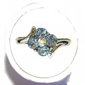 Blue Diamante Lucky Flower Ring