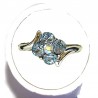 Simple Costume Jewellery Rings, Fashion Women Girls Dainty Gift, Blue Diamante Lucky Flower Ring