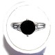 Classic Costume Jewellery, Fake Diamond, Women Gift, Black Cubic Zirconia CZ Solitaire Ring