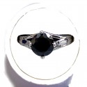Black Cubic Zirconia CZ Solitaire Ring
