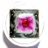 Handcrafted Costume Jewellery, Fashion Women Girls Handmade Gift, Cut Fun Hot Pink Flower Polymer Clay Square Ring